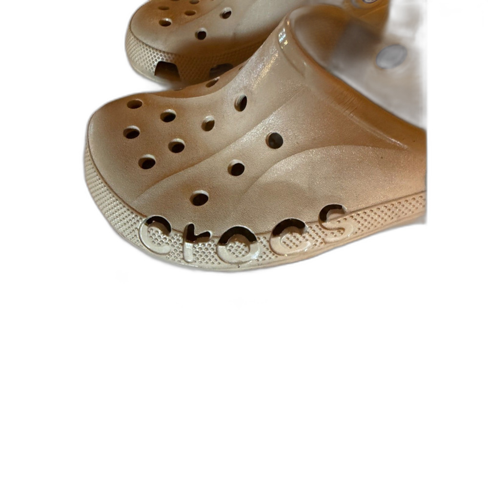 Womens Crocs Clogs Baya Tan Beige Cutout Logo Sz 10